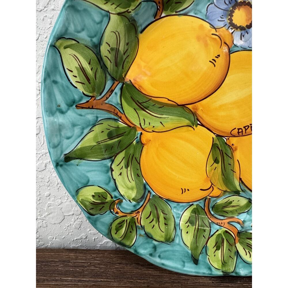 Italian Hand Painted Capri Lemon Wall Plate 10.25" Decorative Ceramic Charger - Picture 3 of 7